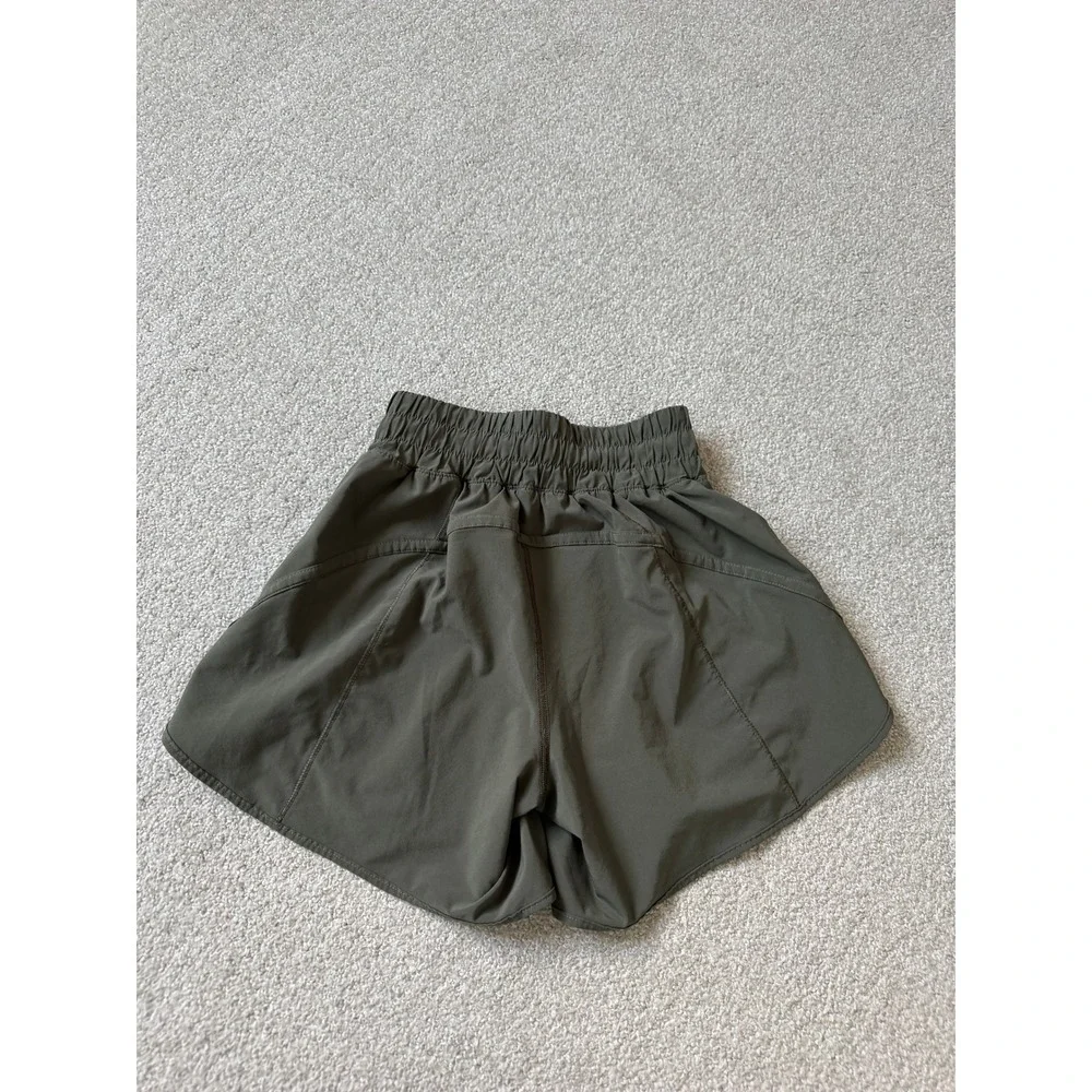 Lululemon Track That Shorts Size 2 Soft Cool Olive Green High-Rise Cut Liner 5